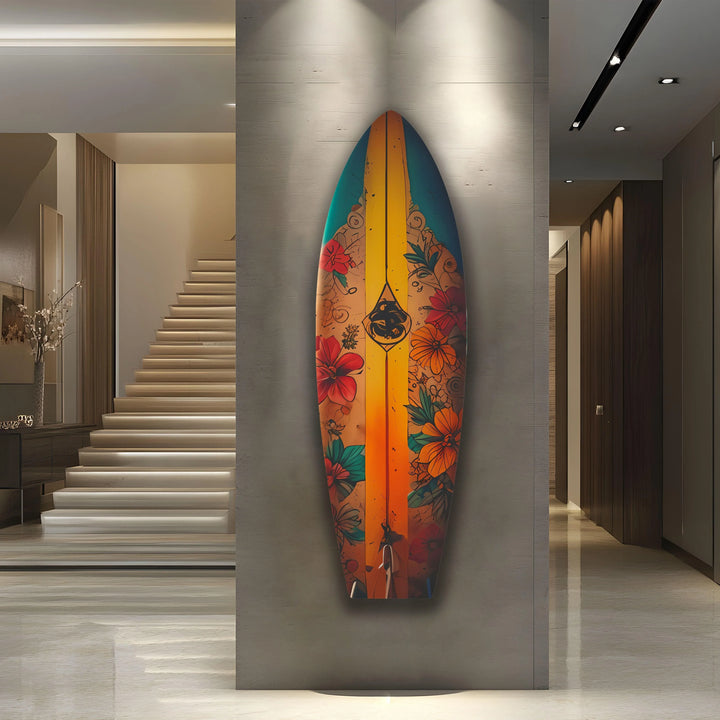 Botanical Vintage Surfboard Wall Art - MyPhotoStation