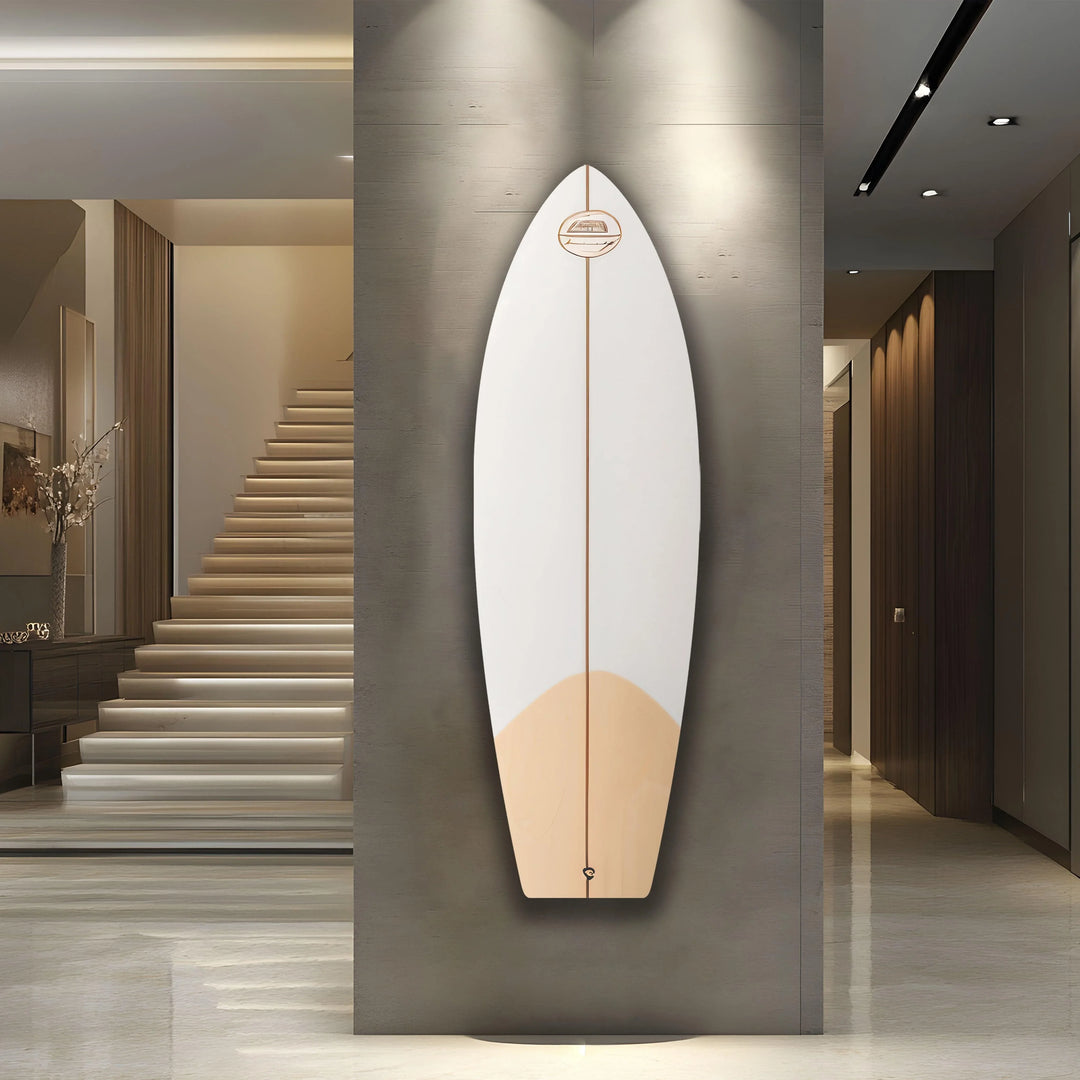 Brown White Surfboard Wall Art - MyPhotoStation