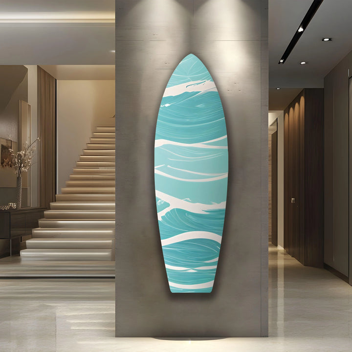 Blue Sea Wave Surfboard Wall Art - MyPhotoStation