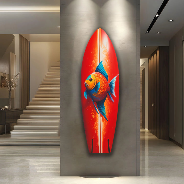 Red Fish Surfboard Wall Art - MyPhotoStation