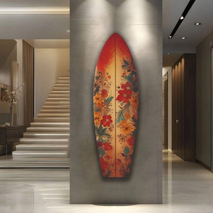 Beauty Vintage Flowers Surfboard Wall Art - MyPhotoStation