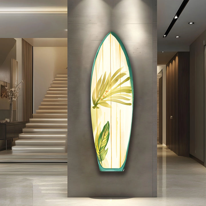 Green Leaf Surfboard Wall Art - MyPhotoStation