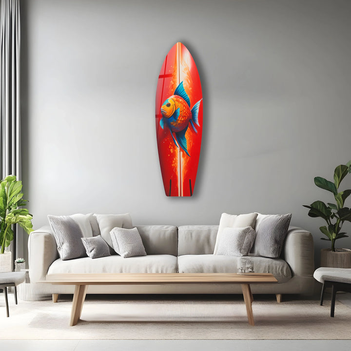 Red Fish Surfboard Wall Art - MyPhotoStation
