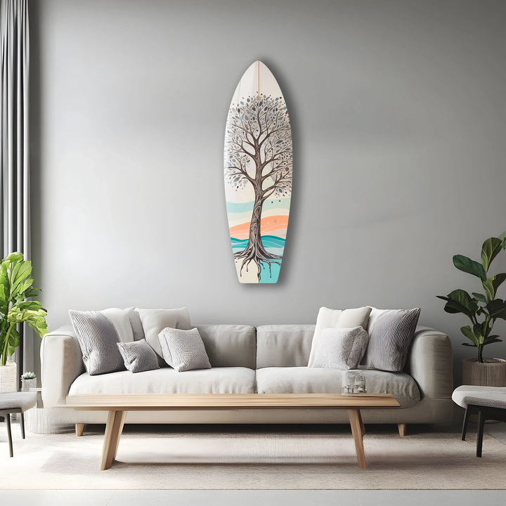 Brown Tree Surfboard Wall Art - MyPhotoStation
