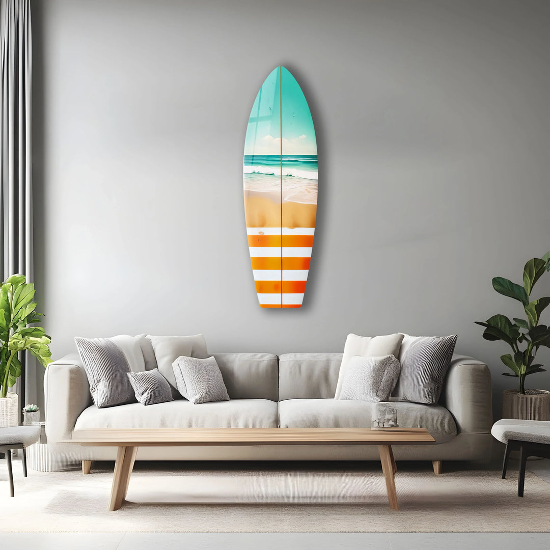 Striped Surfboard Wall Art – A Coastal Decor Statement - MyPhotoStation