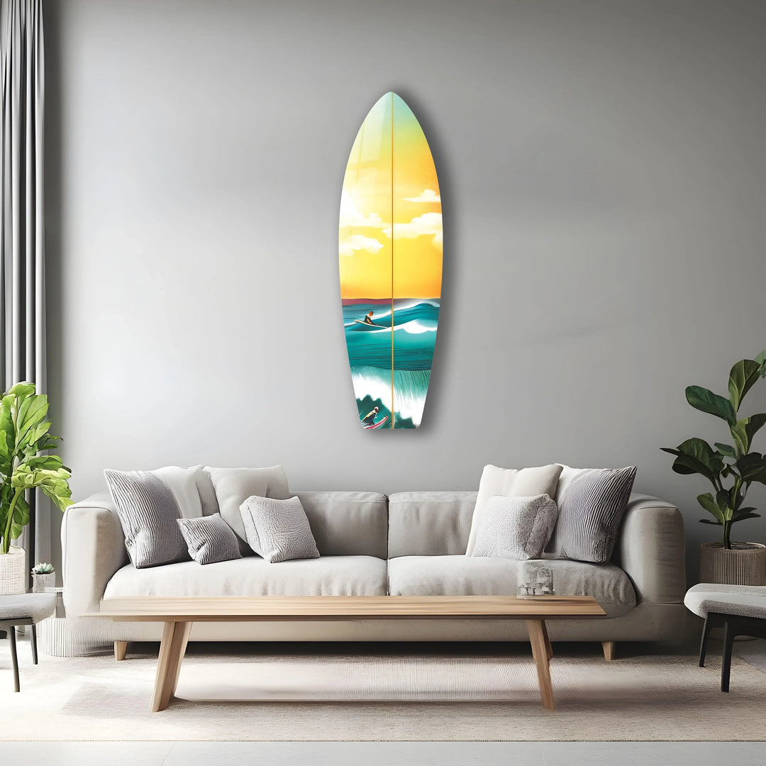 Sea Sunset Art Surfboard Wall Art - MyPhotoStation