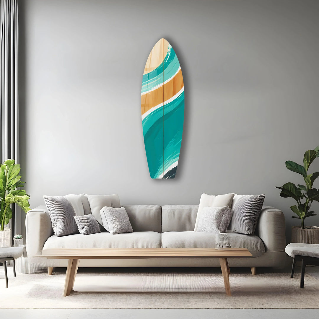 Blue Brown Surfboard Wall Art - MyPhotoStation