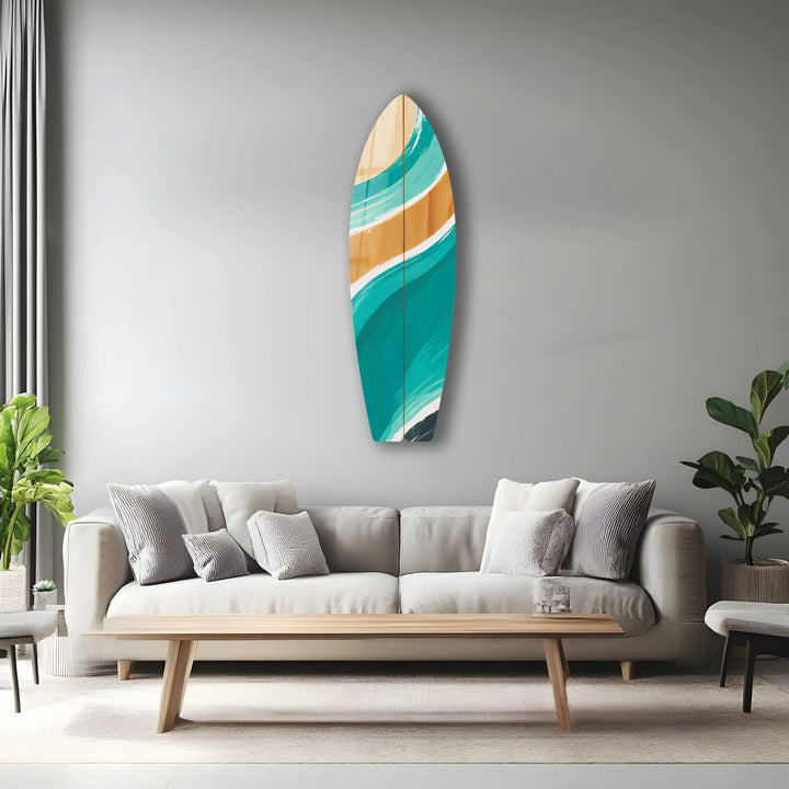 Blue Brown Surfboard Wall Art - MyPhotoStation