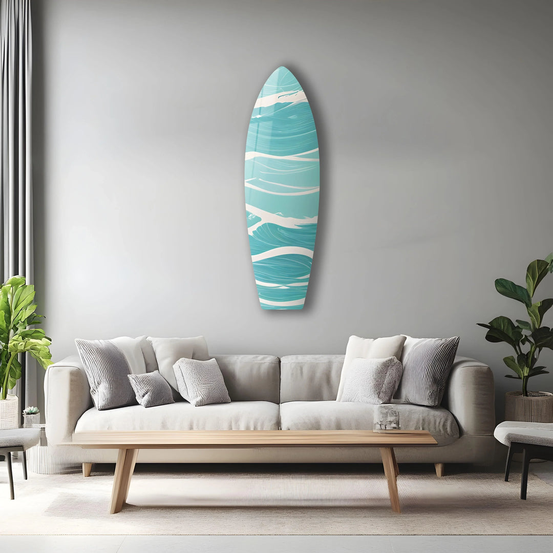 Blue Sea Wave Surfboard Wall Art - MyPhotoStation