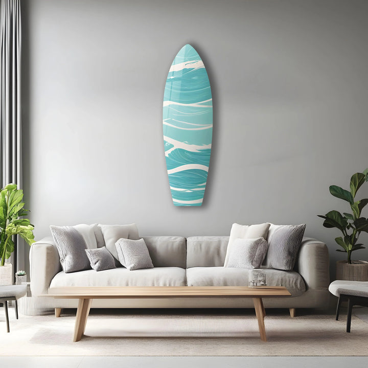 Blue Sea Wave Surfboard Wall Art - MyPhotoStation