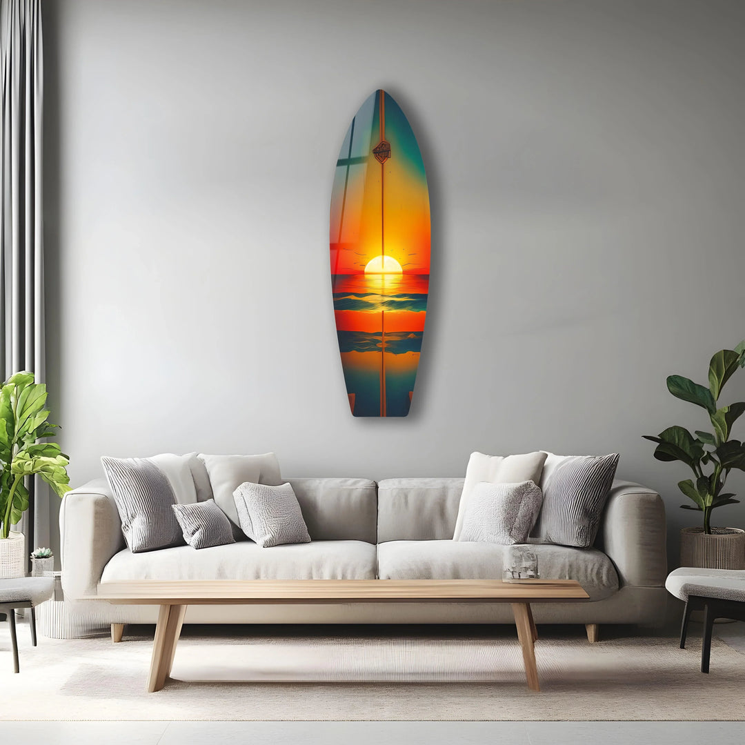 Sunset On The Beach Surfboard Wall Art - MyPhotoStation