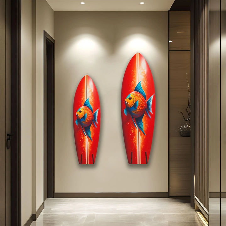 Red Fish Surfboard Wall Art - MyPhotoStation