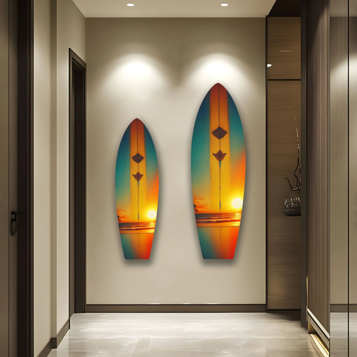 Tropical Sunset Surfboard Wall Art – Ocean Sunset Beach Decor - MyPhotoStation