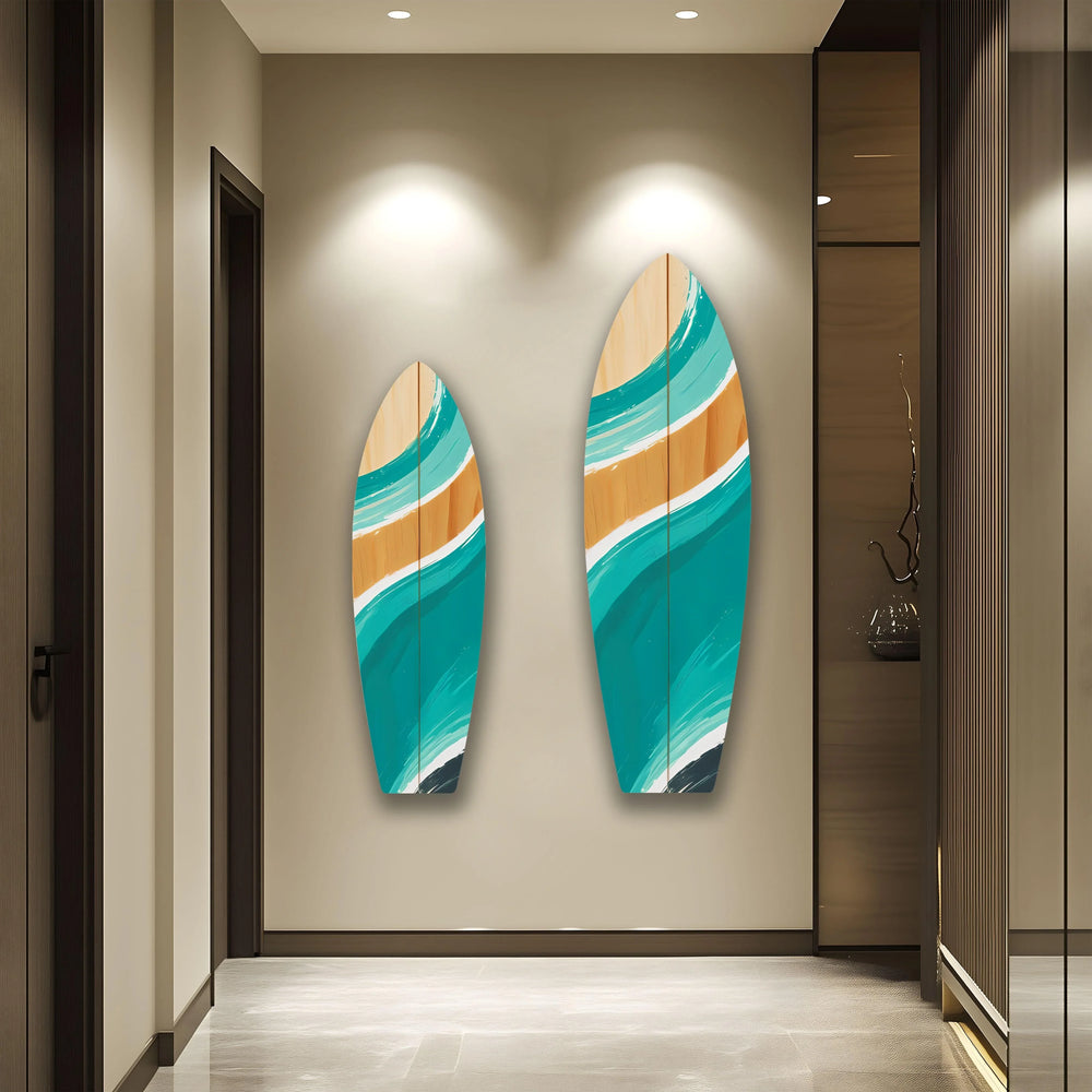 Blue Brown Surfboard Wall Art - MyPhotoStation