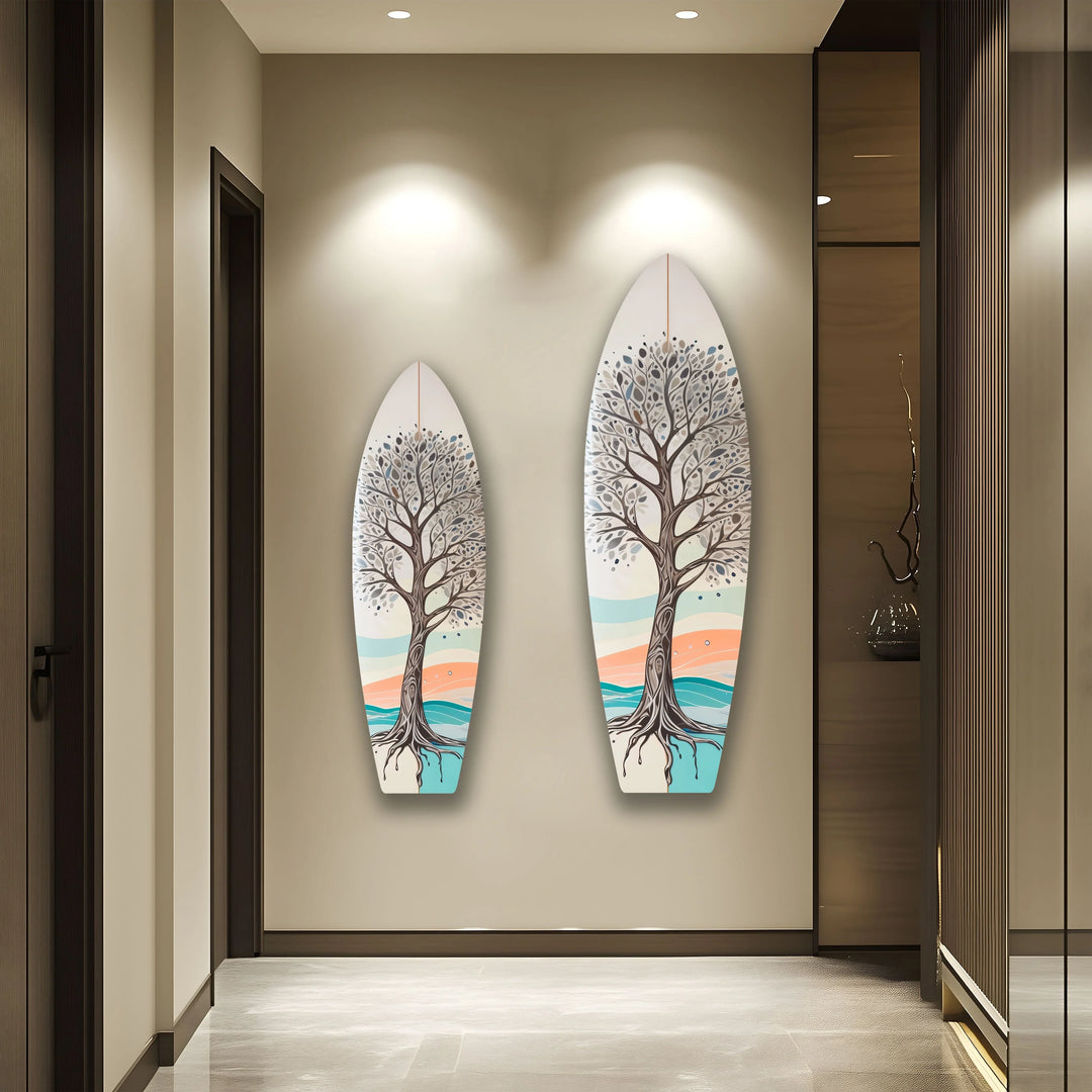 Brown Tree Surfboard Wall Art - MyPhotoStation