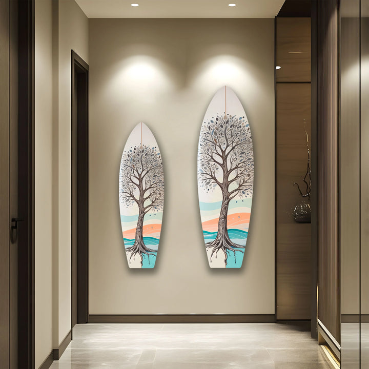 Brown Tree Surfboard Wall Art - MyPhotoStation