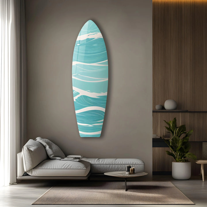 Blue Sea Wave Surfboard Wall Art - MyPhotoStation