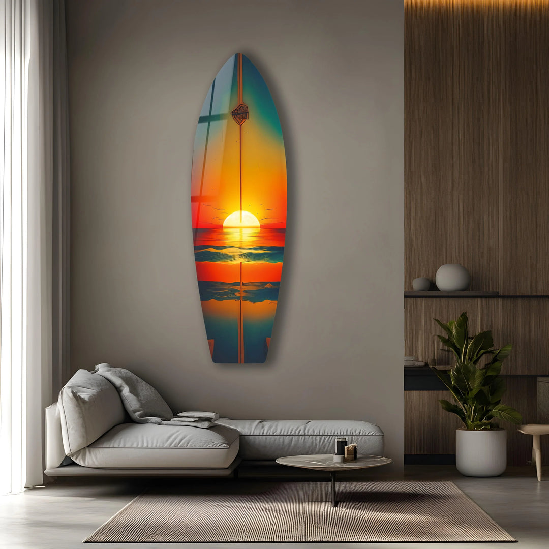 Sunset On The Beach Surfboard Wall Art - MyPhotoStation