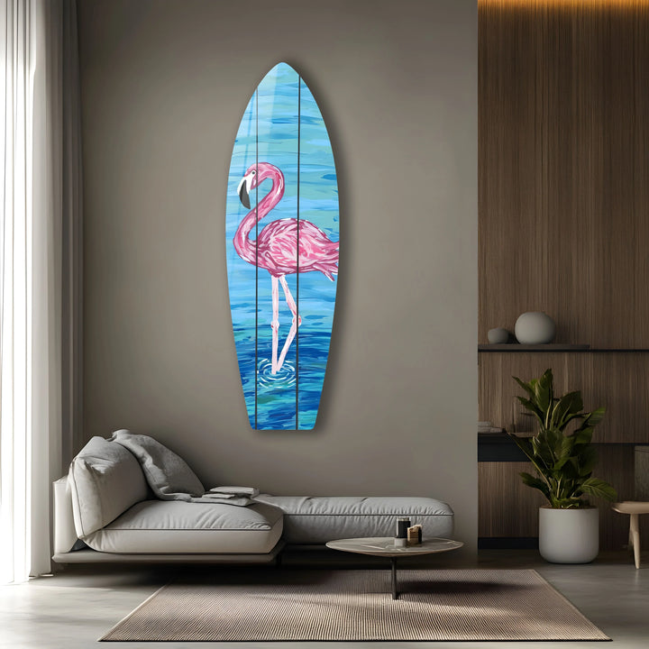 Flamingo Surfboard Wall Art - MyPhotoStation