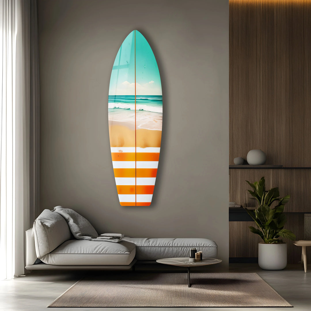 Striped Surfboard Wall Art – A Coastal Decor Statement - MyPhotoStation