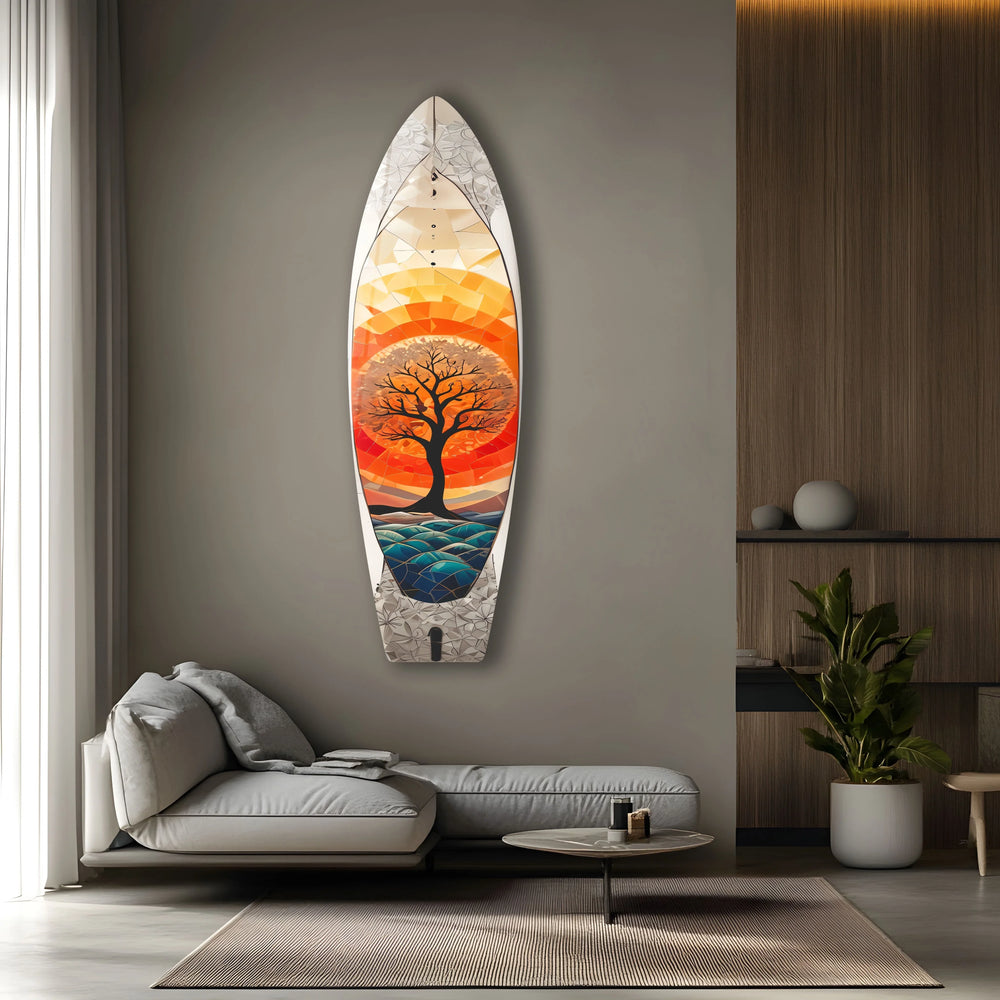 Stained Orange Tree Surfboard Wall Art - MyPhotoStation