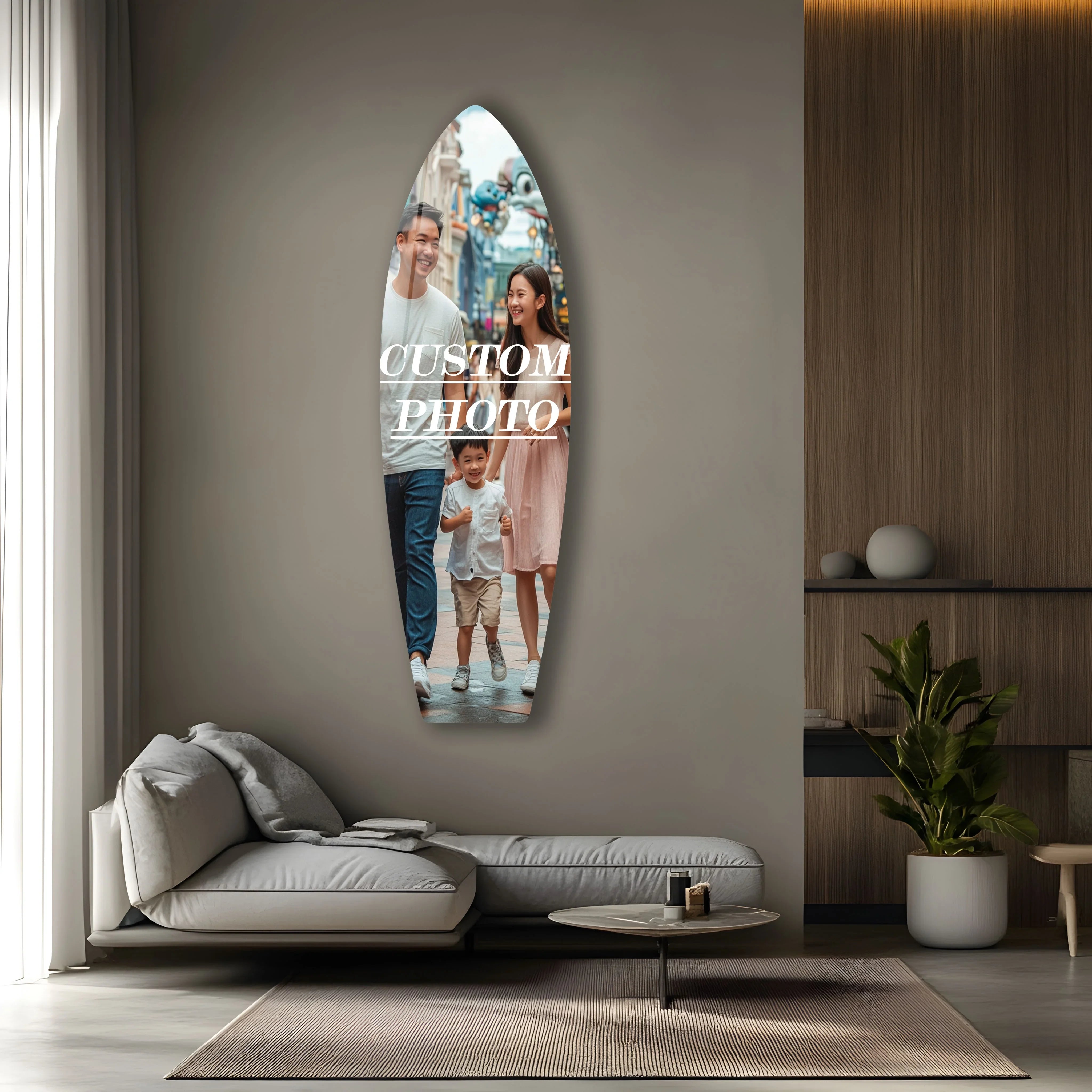 Custom Surfboard Shape Glass Wall Art - MyPhotoStation