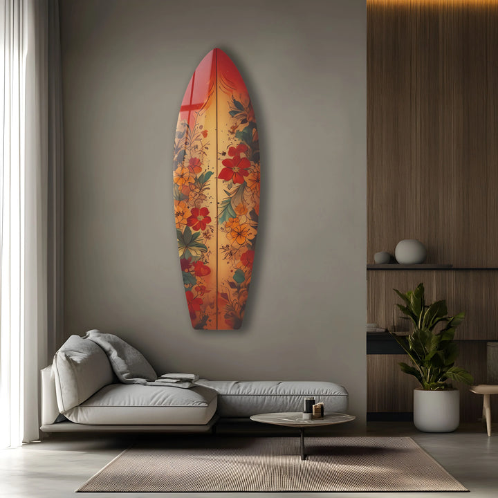 Beauty Vintage Flowers Surfboard Wall Art - MyPhotoStation