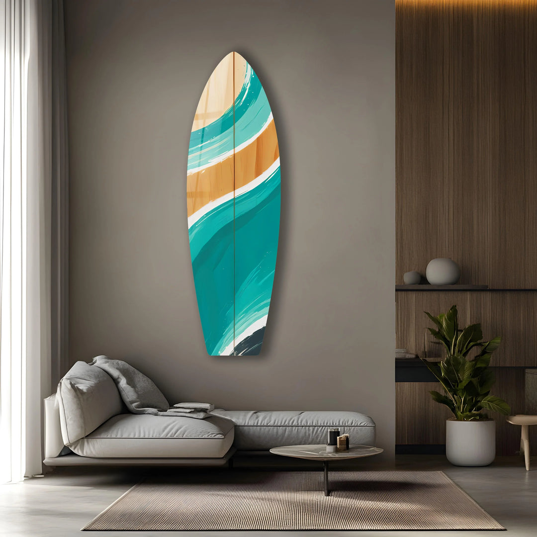 Blue Brown Surfboard Wall Art - MyPhotoStation