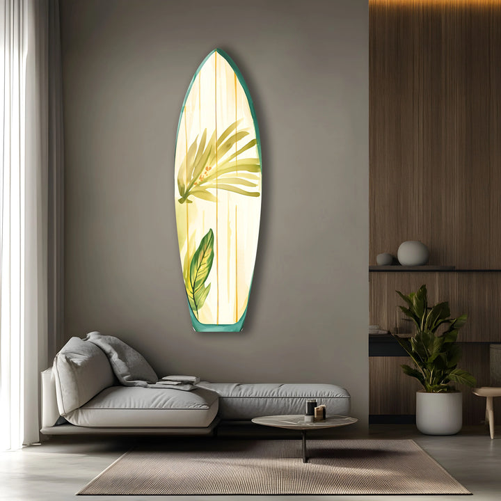 Green Leaf Surfboard Wall Art - MyPhotoStation