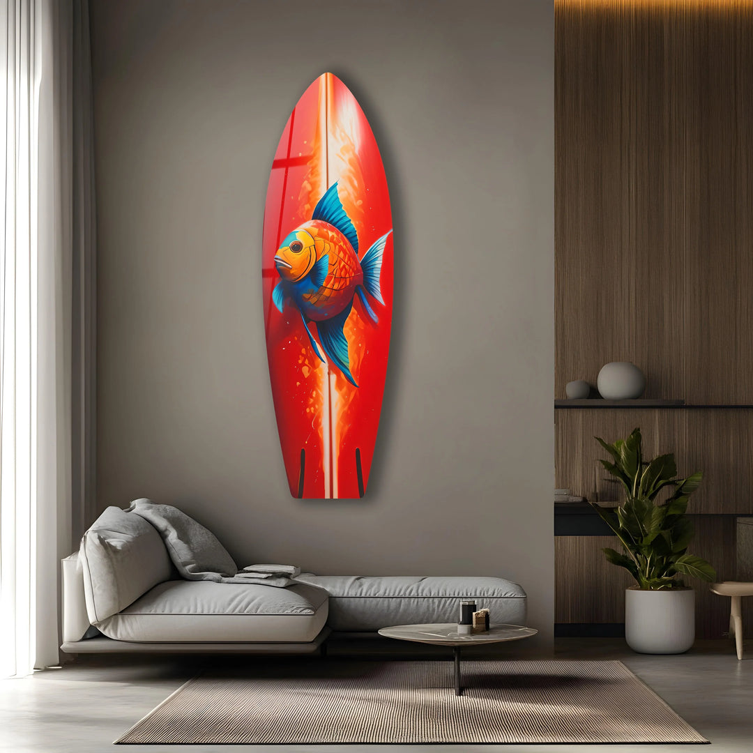 Red Fish Surfboard Wall Art - MyPhotoStation