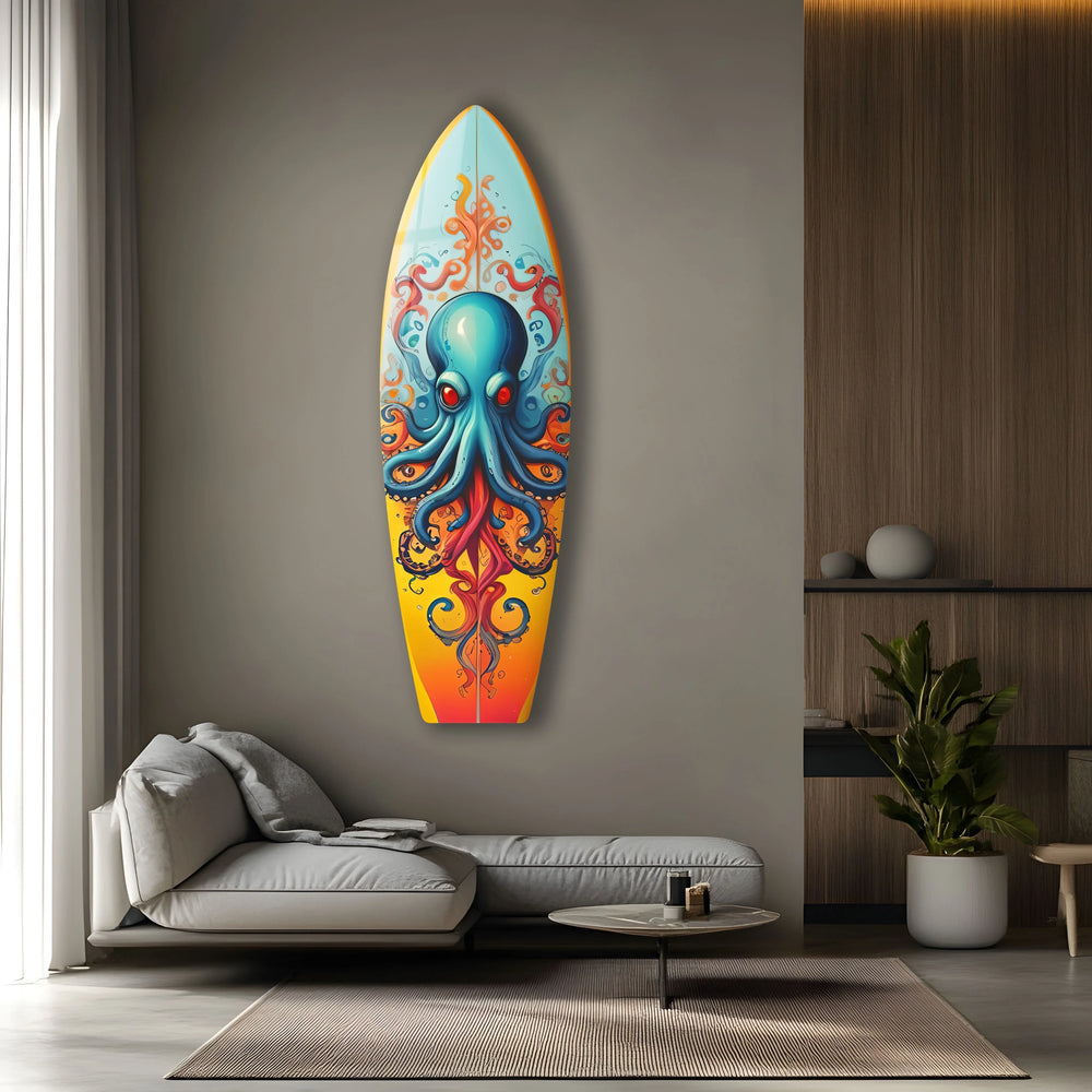 Blue Octopus Surfboard Wall Art - MyPhotoStation