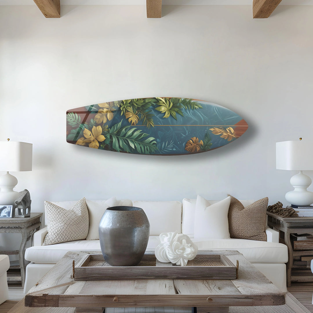 Botanical Leafs Surfboard Wall Art - MyPhotoStation