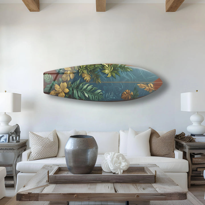 Botanical Leafs Surfboard Wall Art - MyPhotoStation