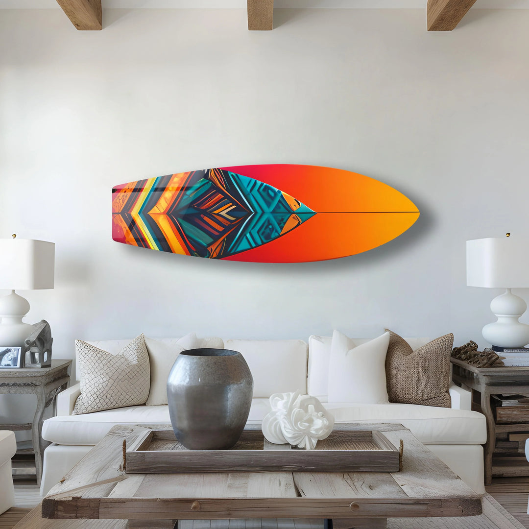 Blue Orange Details Surfboard Wall Art - MyPhotoStation
