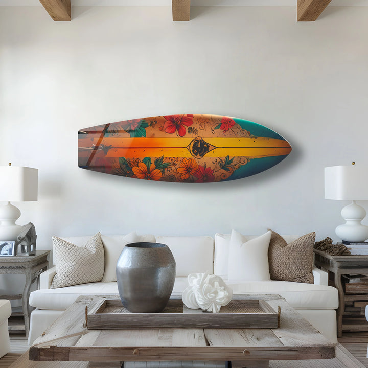 Botanical Vintage Surfboard Wall Art - MyPhotoStation