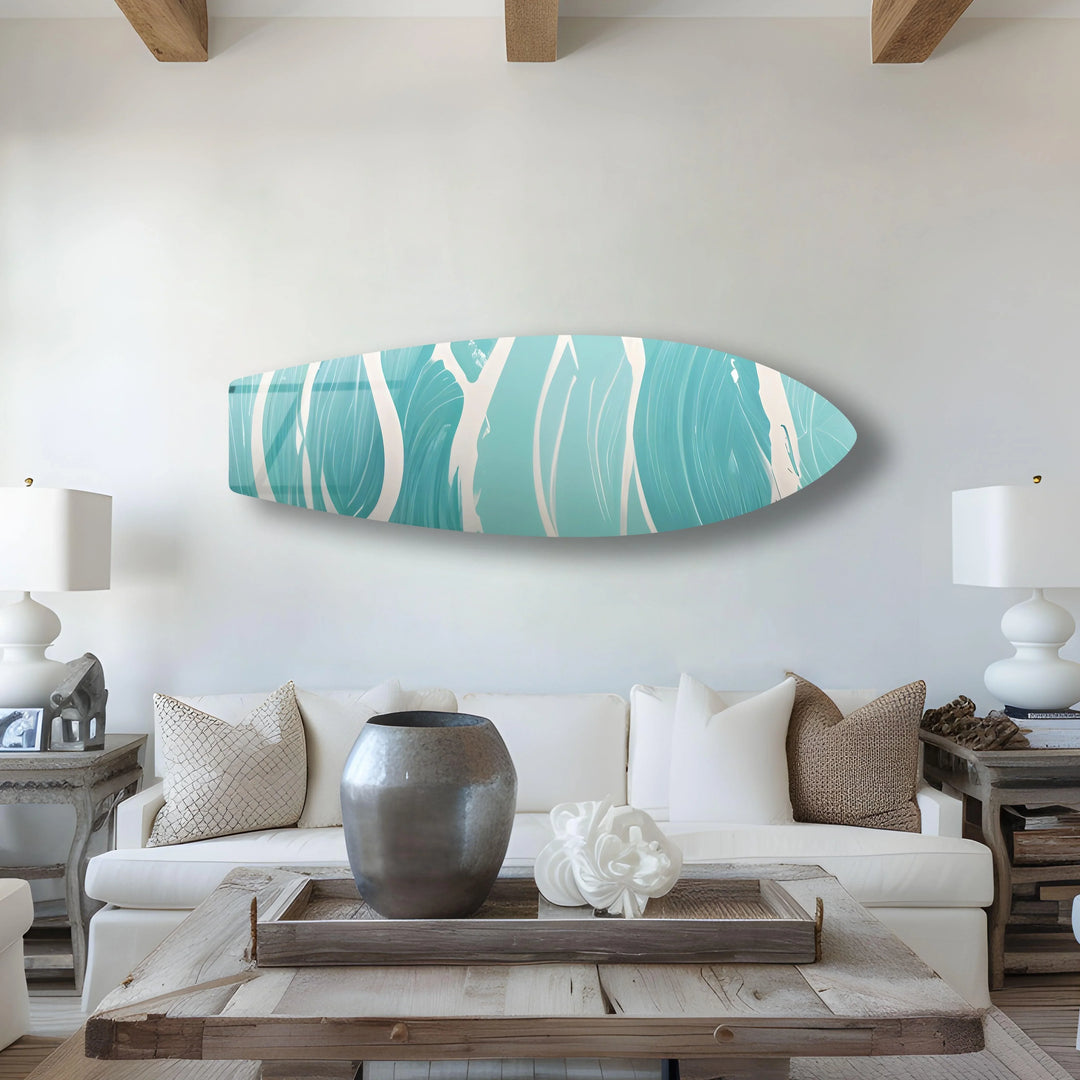 Blue Sea Wave Surfboard Wall Art - MyPhotoStation