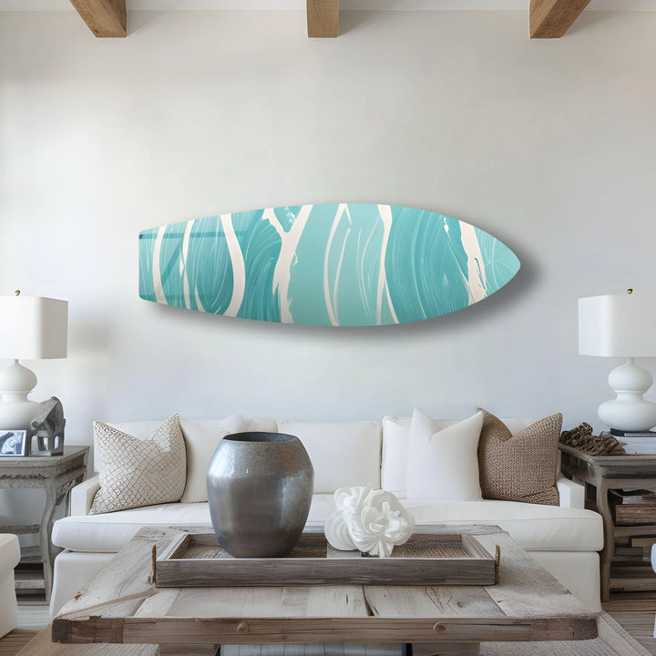 Blue Sea Wave Surfboard Wall Art - MyPhotoStation