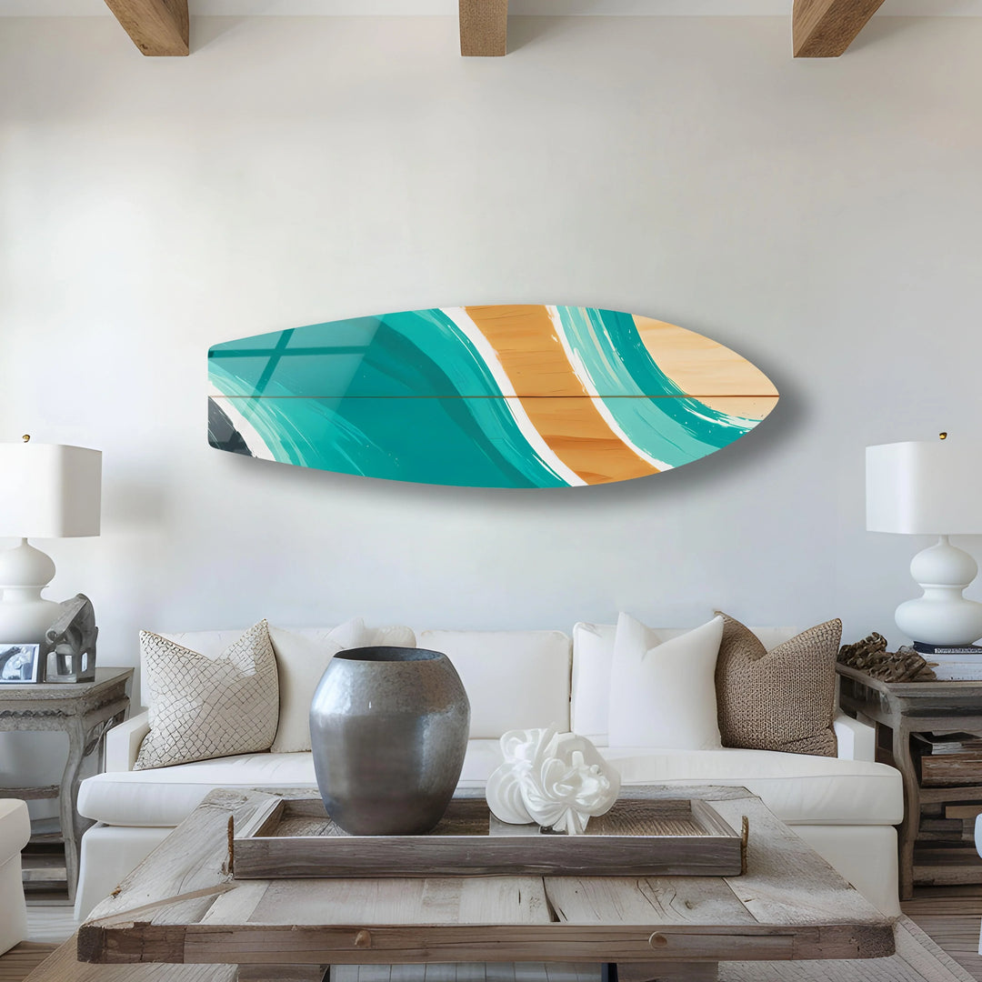Blue Brown Surfboard Wall Art - MyPhotoStation