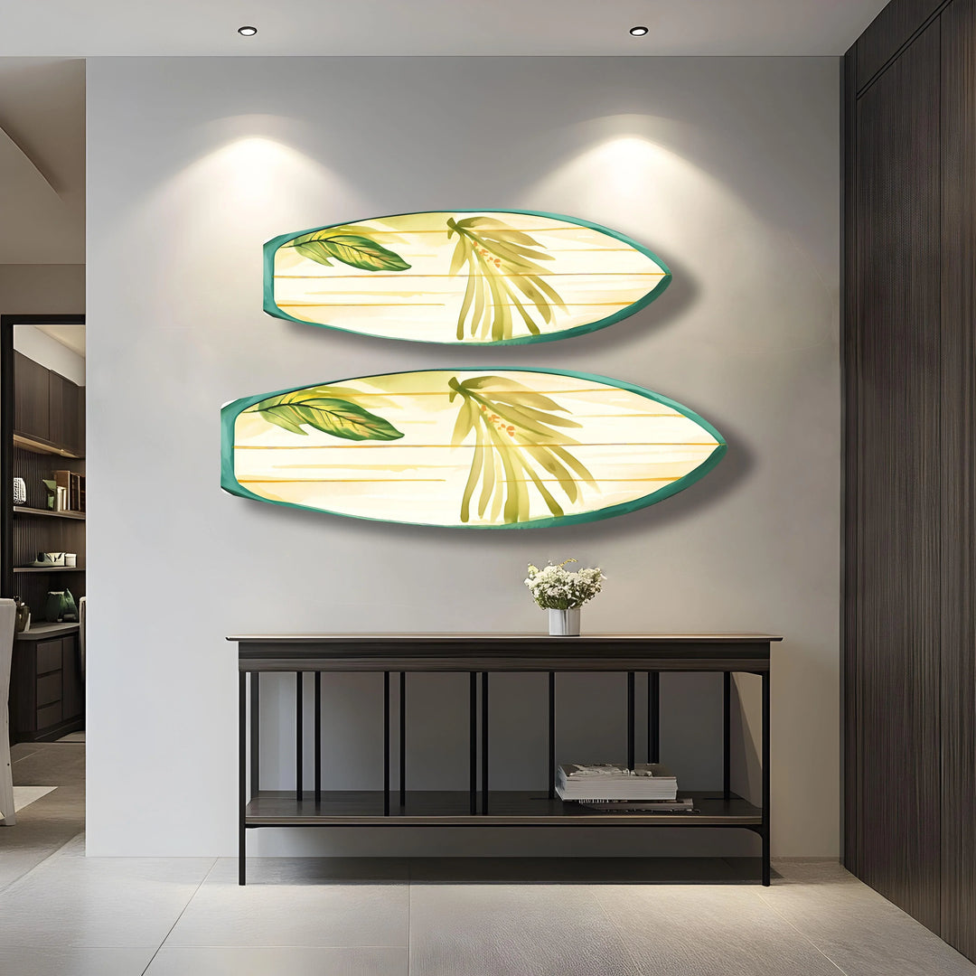 Green Leaf Surfboard Wall Art - MyPhotoStation