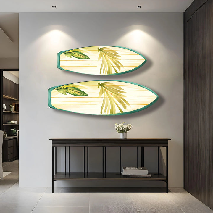 Green Leaf Surfboard Wall Art - MyPhotoStation
