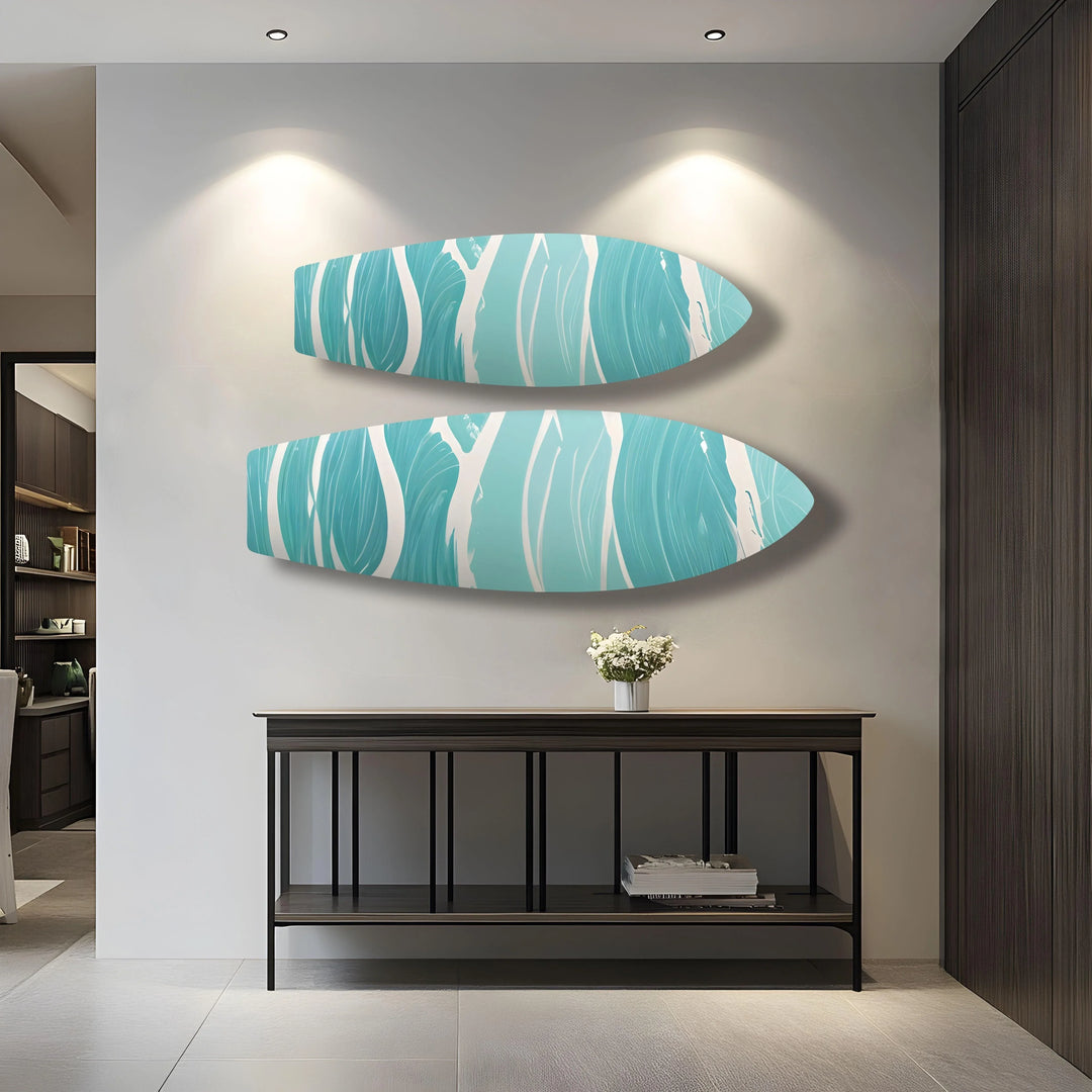 Blue Sea Wave Surfboard Wall Art - MyPhotoStation