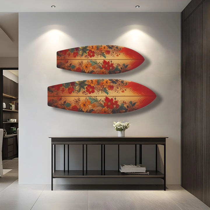 Beauty Vintage Flowers Surfboard Wall Art - MyPhotoStation