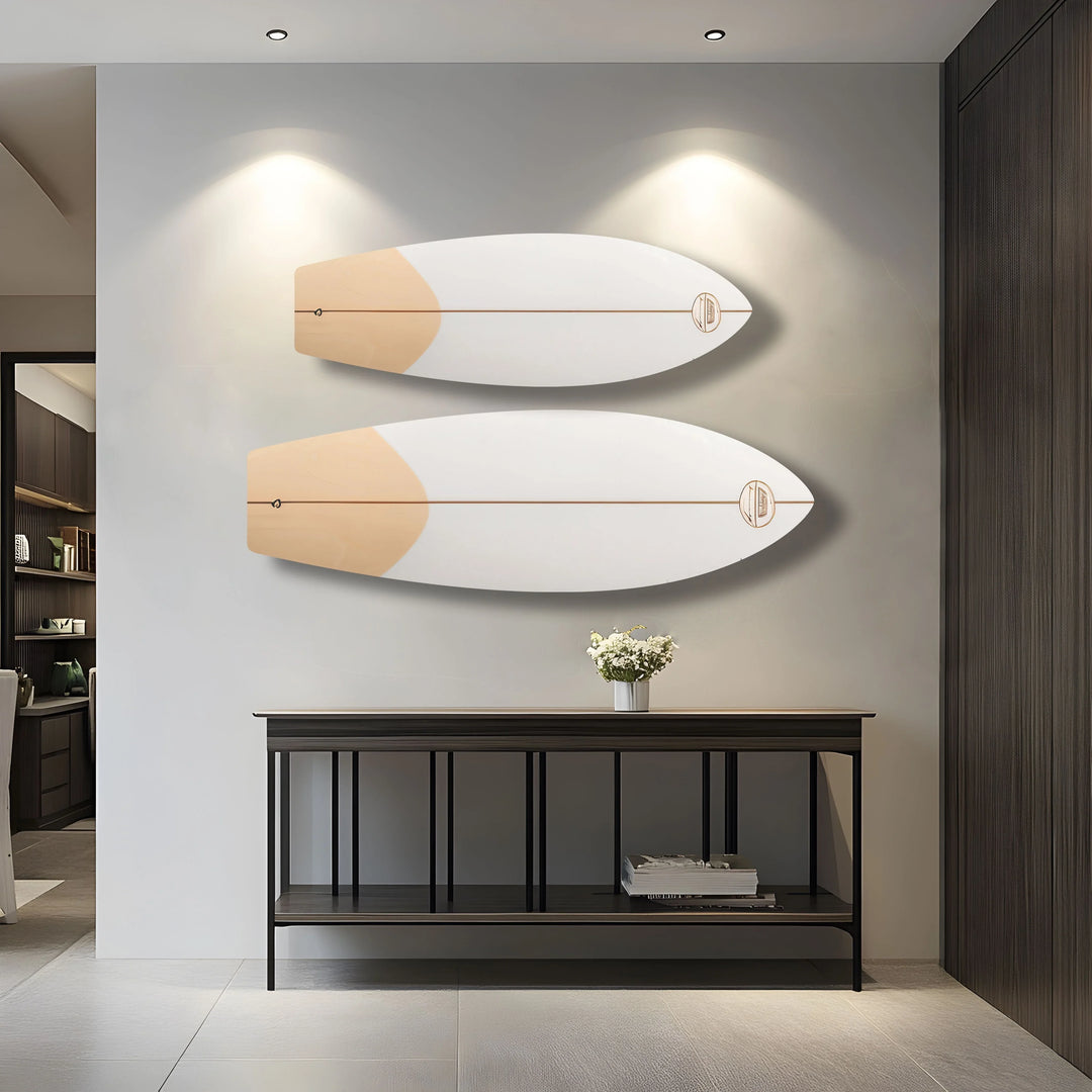 Brown White Surfboard Wall Art - MyPhotoStation