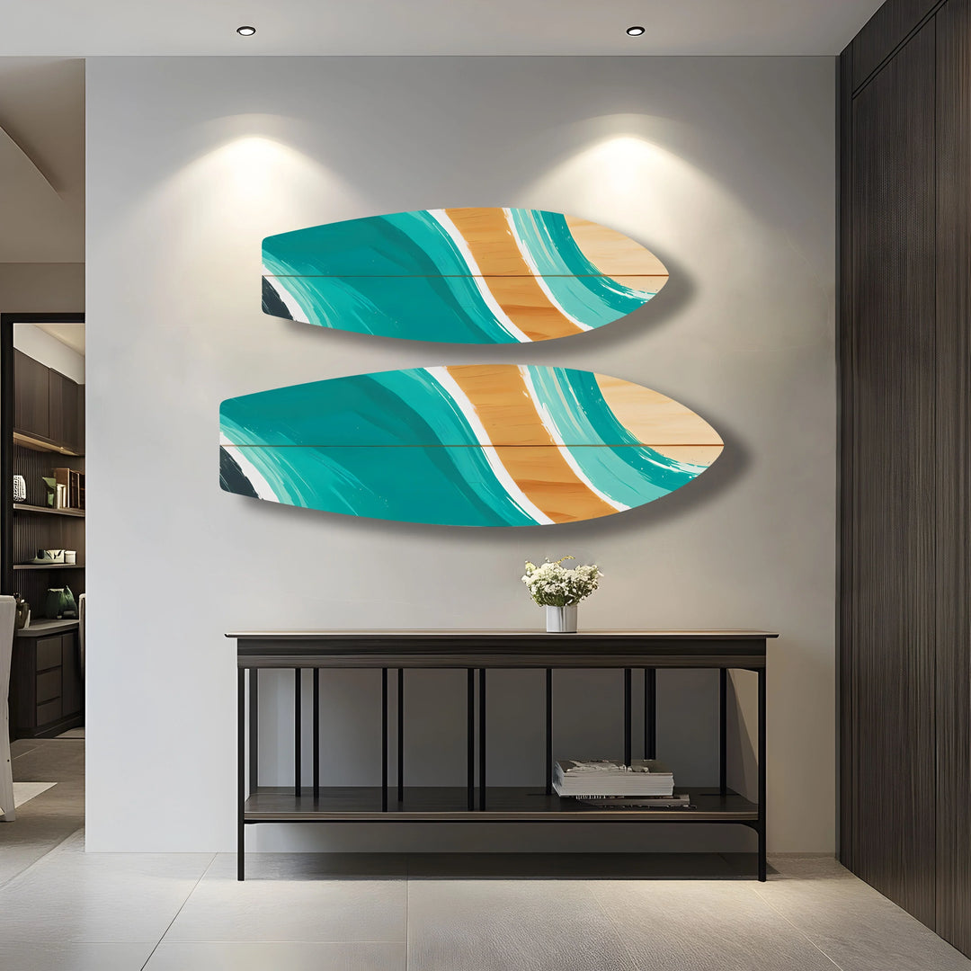 Blue Brown Surfboard Wall Art - MyPhotoStation