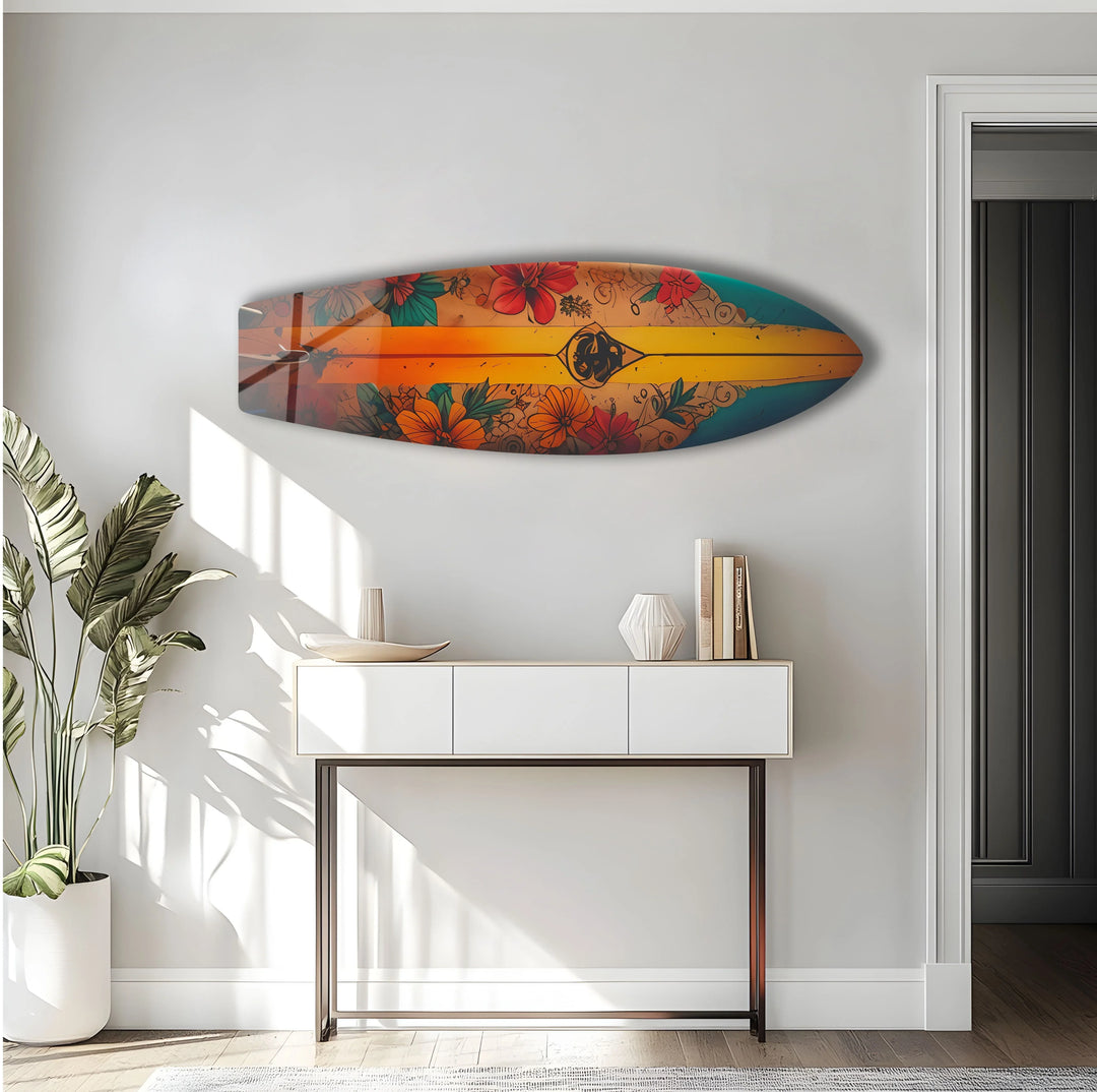 Botanical Vintage Surfboard Wall Art - MyPhotoStation