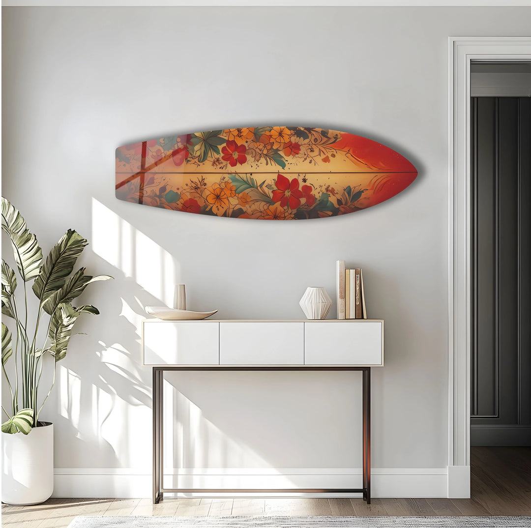 Beauty Vintage Flowers Surfboard Wall Art - MyPhotoStation