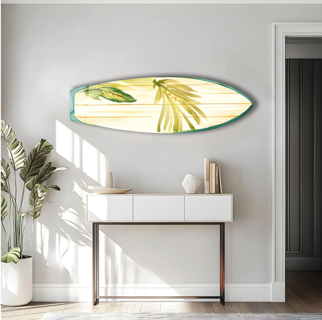 Green Leaf Surfboard Wall Art - MyPhotoStation
