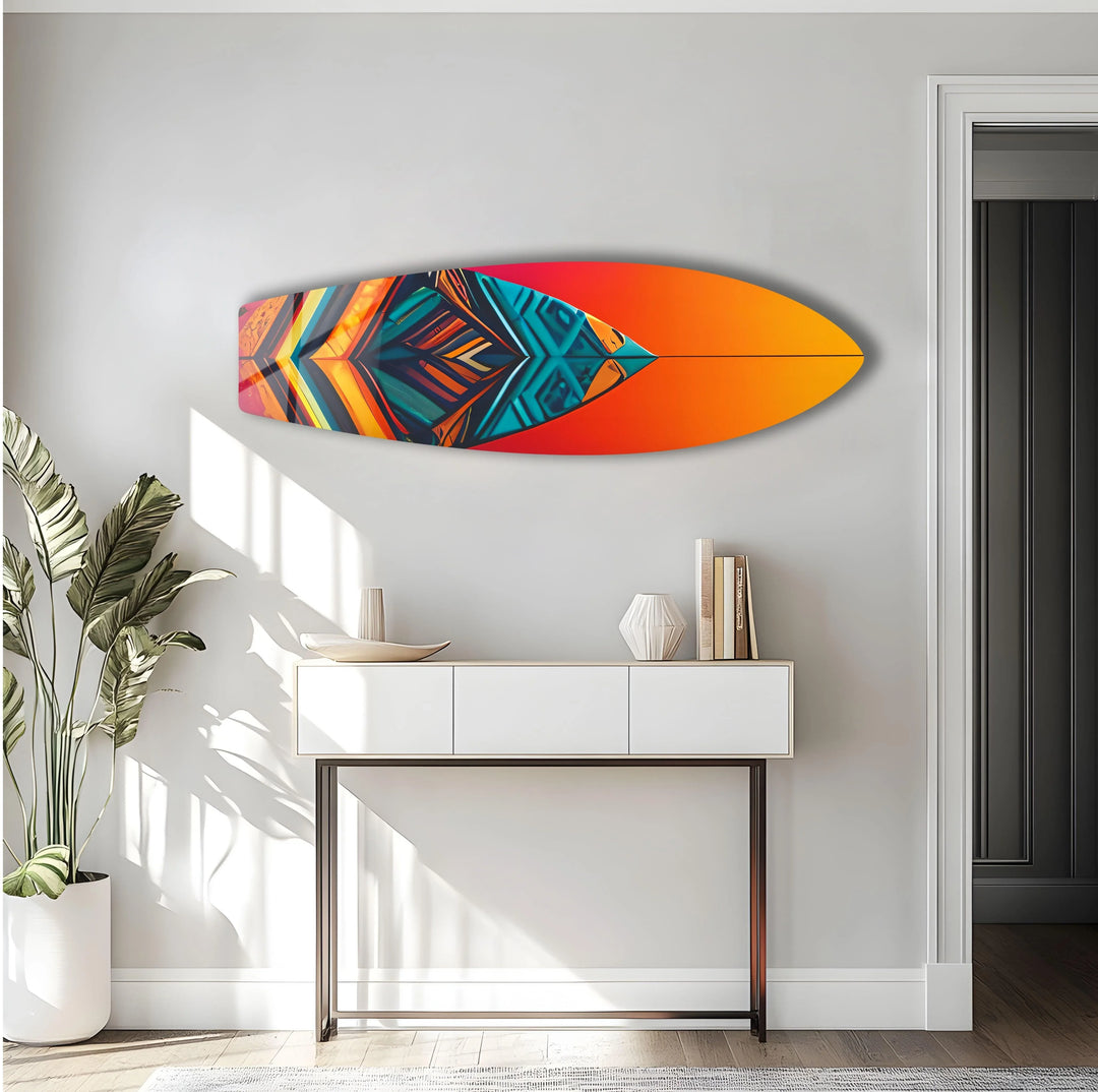 Blue Orange Details Surfboard Wall Art - MyPhotoStation