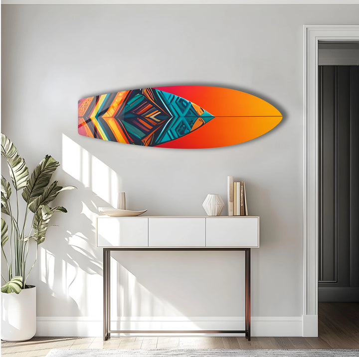 Blue Orange Details Surfboard Wall Art - MyPhotoStation