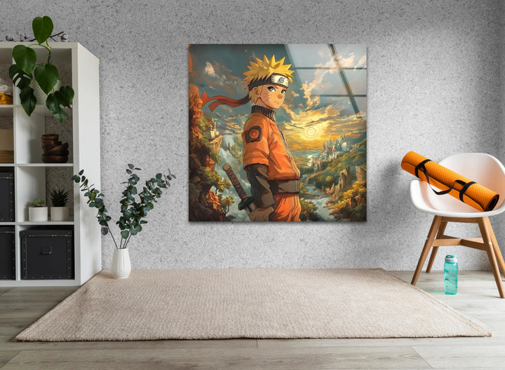 Golden Horizon Glass Wall Art photo print on glass, prints on glass wall art